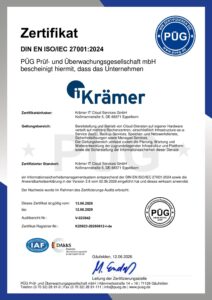Zertifikat 27001_2022 Krämer IT Cloud Services GmbH_DE_13.06.2026